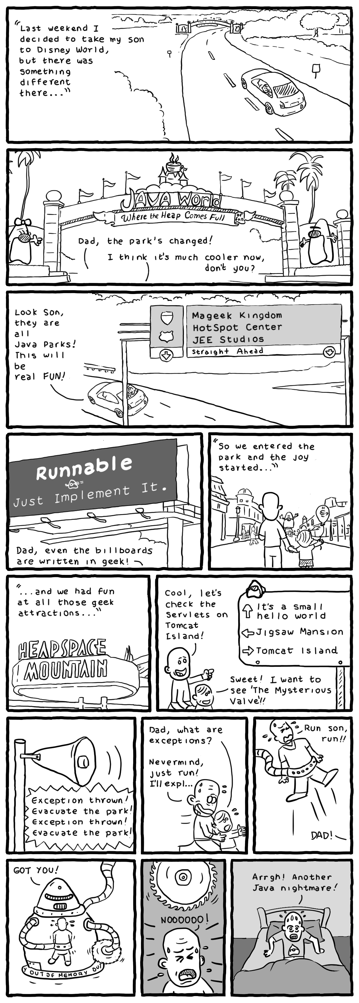 a java nightmare geek comic