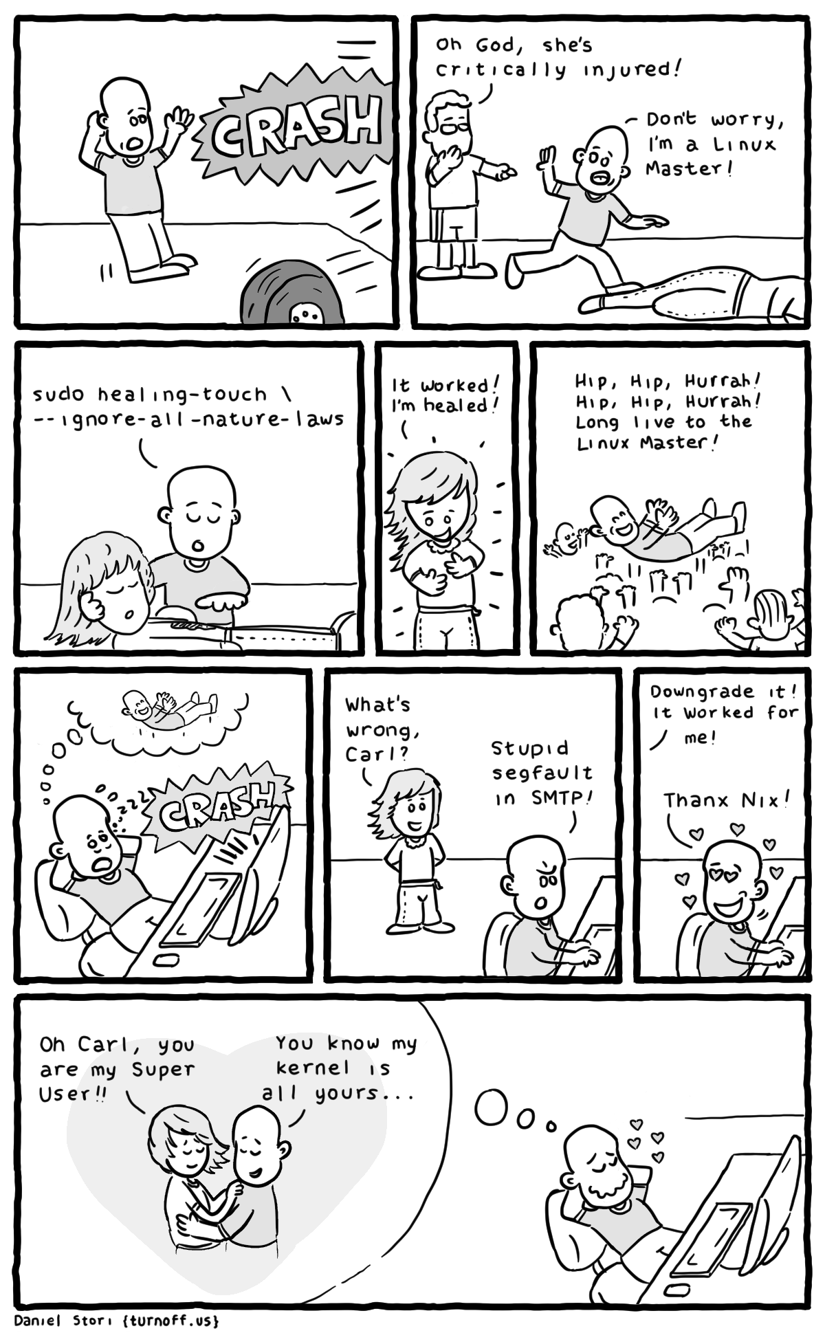 linux master hero geek comic