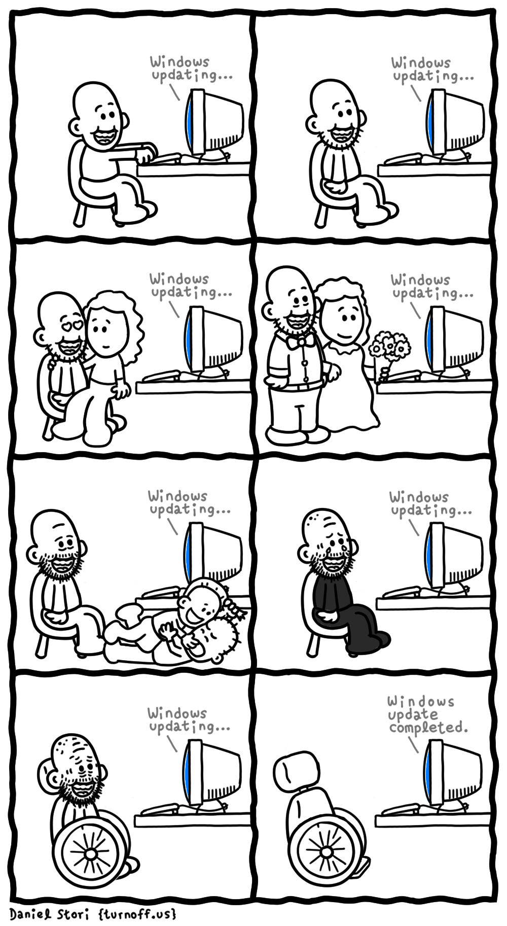 windows update geek comic